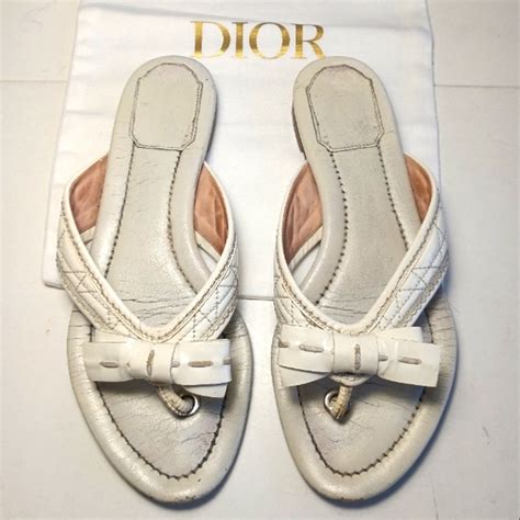 christian dior thong|CHRISTIAN DIOR Lambskin Cannage Thong Sandals 36 Rose .